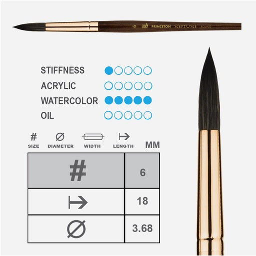 Princeton Neptune™ Series 4750 Round Brush 6 - artjamming, Boulevart - Boulevart