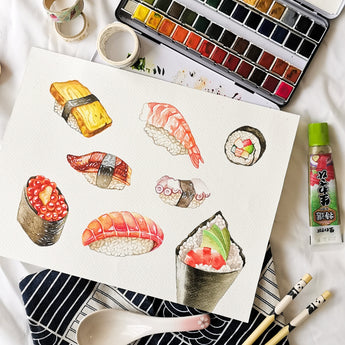Sushi Watercolour Practice Workshop - artjamming, Boulevart - Boulevart